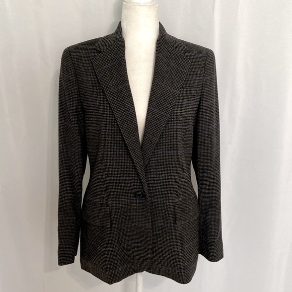 Lauren Ralph Lauren Wool Blend Suit Jacket Purple Multi - Picture 5 of 12